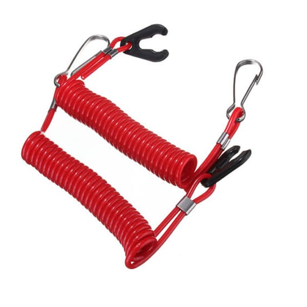2st Universell utombordsmotor Motor Lanyard Kill Stop Switch Red 2Pcs
