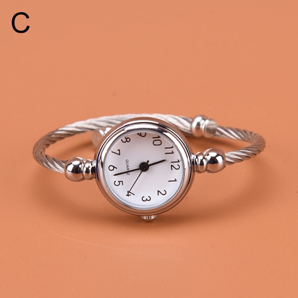 1 stk sølv armbånd klokker kvinner mote armbånd kvarts klokke s C one size