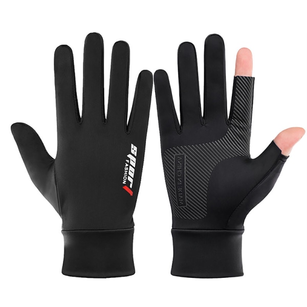 Leakage Two Finger Gloves Summer Thin Hengittävä Anti-Wear Spor black A