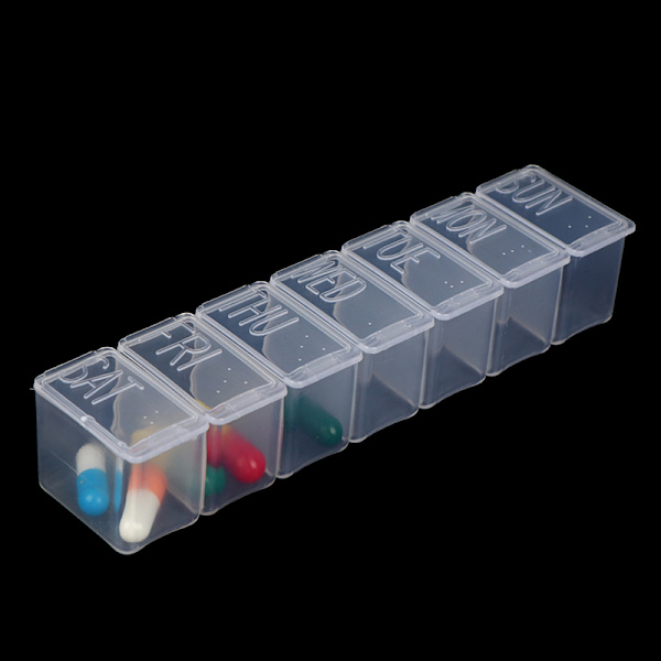7 dagar Braille-bokstäver pillerfodral förvaring dispenser medicin S one size