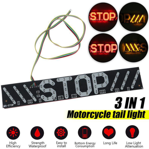 51 LED motorcykel bakre bakre stoppbroms Blinkers körkortsskylt Red one size