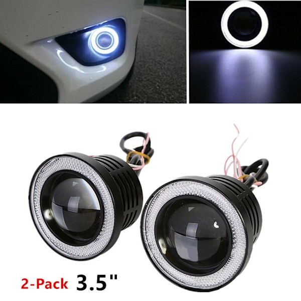 1* 3,5" Angel Eyes LED-tåkelys Bil SUV Universal White Drivin 3.5White light 1Pcs