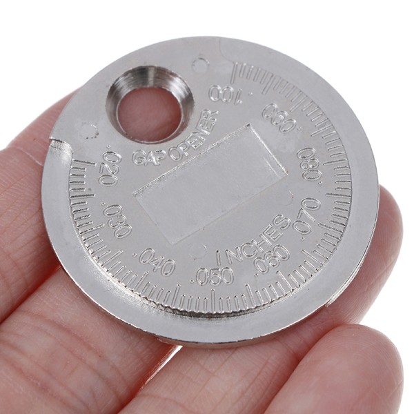 Tennplugggapmåler verktøymål mynttype 0,6-2,4mm rekkevidde Silver 1Pcs