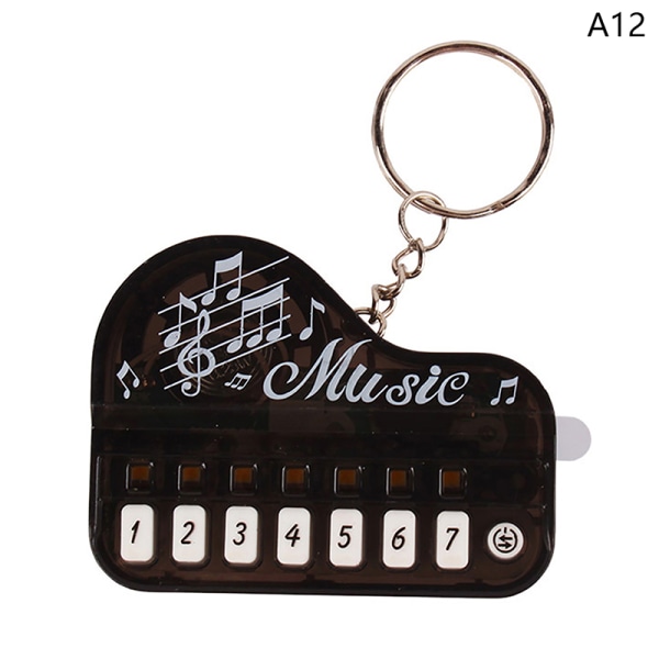 Bärbar musikinstrument Toy Piano Nyckelring Mini Electronic A12 onesize