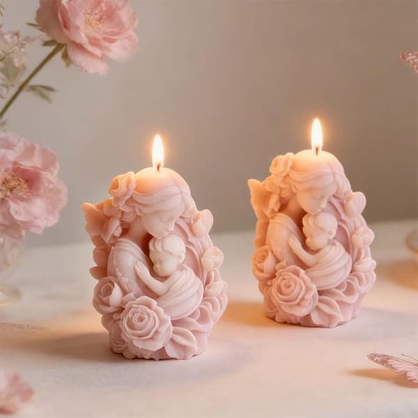 Silikonform Giftfri Gips Ornament Form Blomst Mor Form White