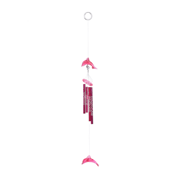 Dolphin Creative Crystal 4 metallrør Windchime Wind Chime Hom pink one size