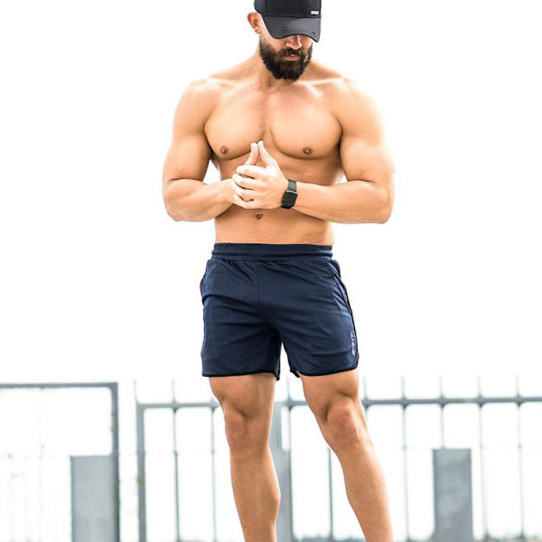Kesä Miesten Juoksushortsit Urheilu Fitness Lyhyet Housut Nopeasti Kuivuvat Navy blue XXL