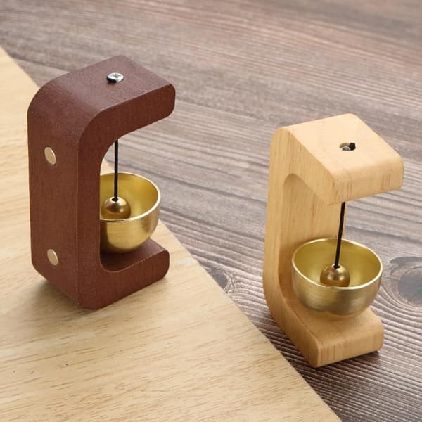 Dopamine dörrklocka i trä med magnetisk mässingsklocka Walnut chimes