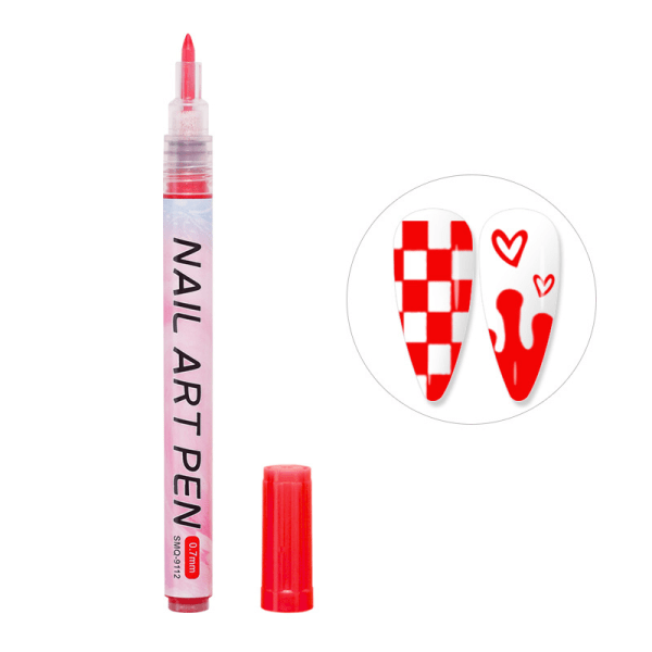 Nail Art Graffiti Pen UV-geelilakka vedenpitävä piirustusmaalaus Red one size