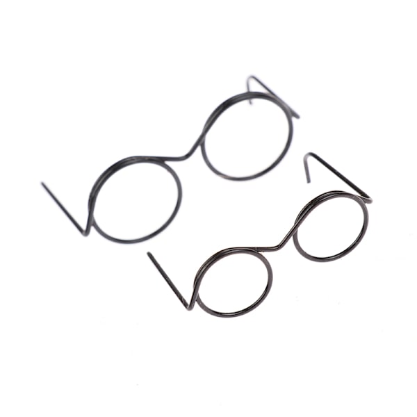 10 Stk Mode Rundt Stel Lensless Retro Cool Dukke Briller Til Black L