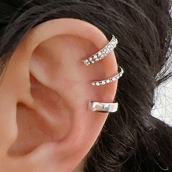 3PCS Mode Utsökta Zircon Öronklämmor Öronmudd Ingen Piercing Cr A3