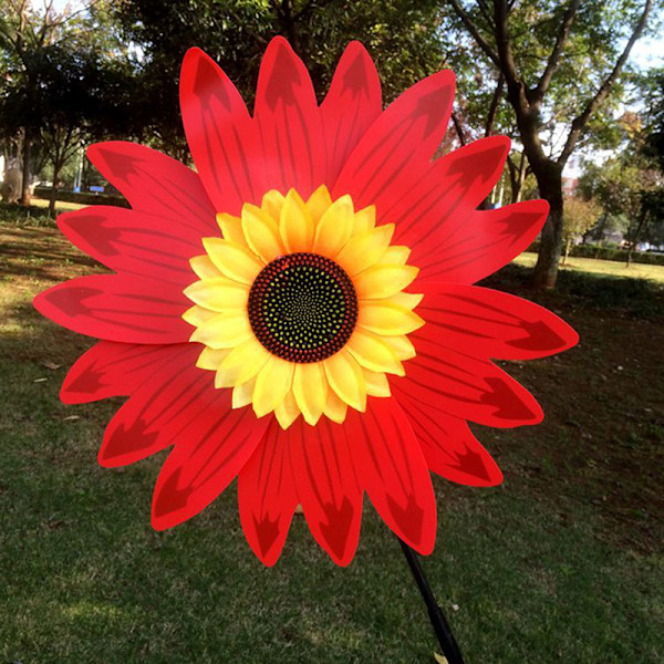 Sunflower Windmills Vindsnurrer For Home Garden DIY Kids Outd Red one size