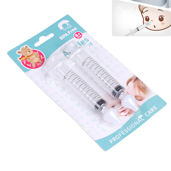 2st 10ml Baby Care Nose Cleaner Tube Spädbarnsrengöring Rhinitis Na Clear one size