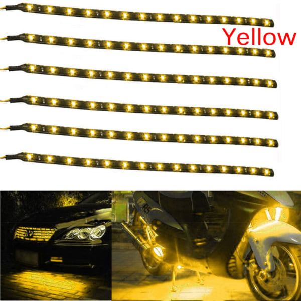 18 KPL Vedenpitävä DC 12V Moottorin LED-nauha pohjavalo Ca Yellow 18pcs