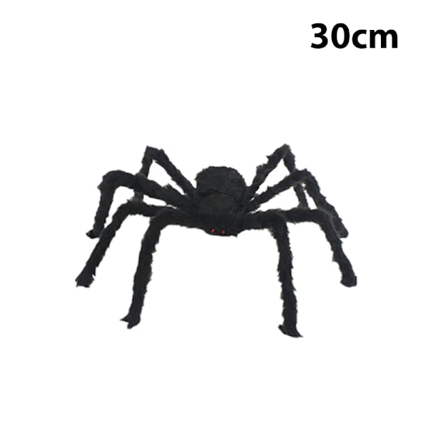 30/50cm/75cm Stor Sort Plys Edderkop Halloween Fest Dekorationer 30cm