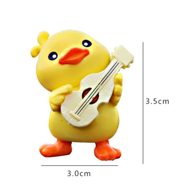 6PCS Kreativa tecknade figurer Mini anka modell dekoration bil Int One Size