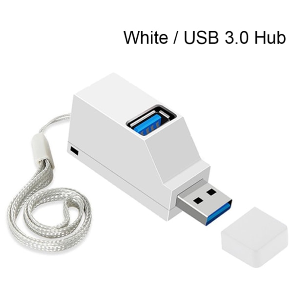 Trådløs USB 3.0 HUB Adapter Extender Mini Splitter Box 3 Porter White USB 3.0