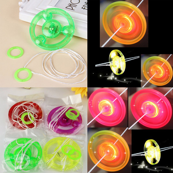 Fargerik Plast Spin LED Light Flying Tallerken Kids Outdoor Clas 0 0