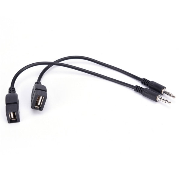 3,5 mm hann AUX o pluggkontakt til USB 2.0 hunnomformerkabel Co