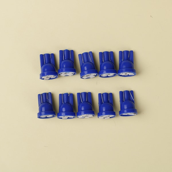 10 kpl T10 kiilasininen 4-SMD LED kojelaudan valo W5W 194 2825 gau Blue One Size