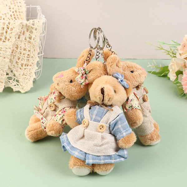 Plushbjörn Klädaccessoar Hängande Docka Nyckelring Bilväska Nyckel C