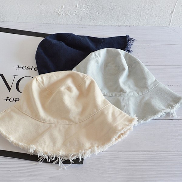 Brevtryk Bucket Cap Mænd Kvinder Unisex Banana Hat Bob Caps Hej Beige One Size