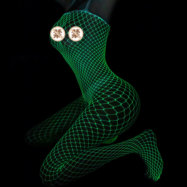 Luminous Mesh Sex Erotisk Lingeri Se Through Hollow Out Net Cl fluorescent One Size
