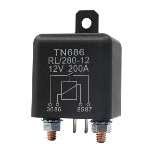 Reléstarting 200A 100A 12V/24V Strøm Kraftig strøm for biler Black 12V 200A
