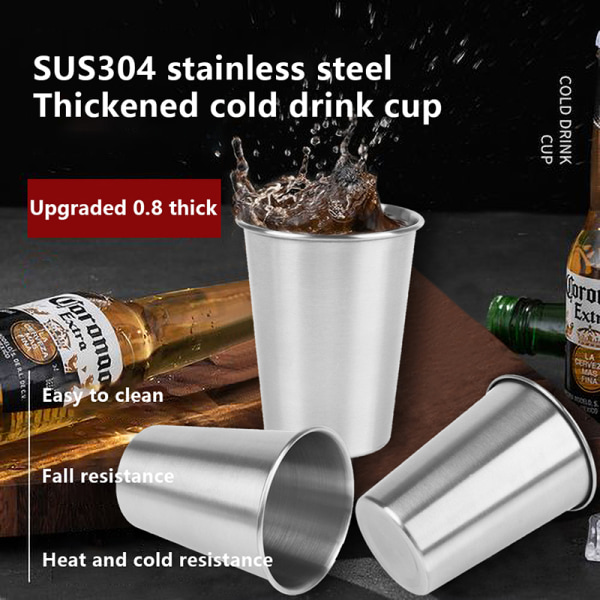 1 STK Praktiske kopper i rustfrit stål Miniglas til vinporta Silver 350ml