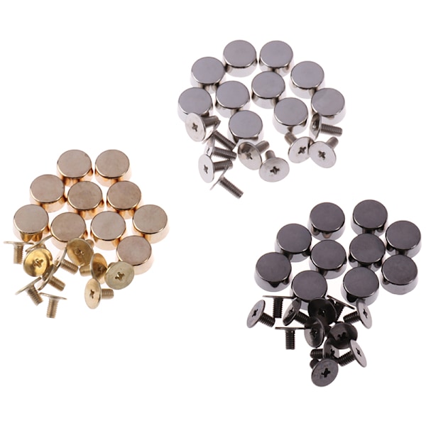 10 Stk Sytilbehør Værktøj Håndtaske Skuldertasker Bund Stud Black