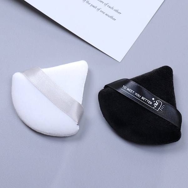 Mini Triangle Velvet Facial Face Puff Kosmeettinen meikki Cotton Sa White One Size