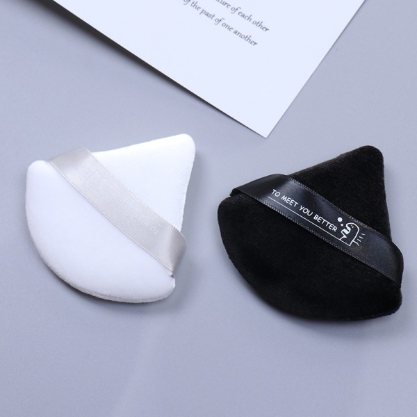 Mini Triangle Velvet Facial Face Puff Kosmetisk Makeup Cotton Sa White+Black One Size