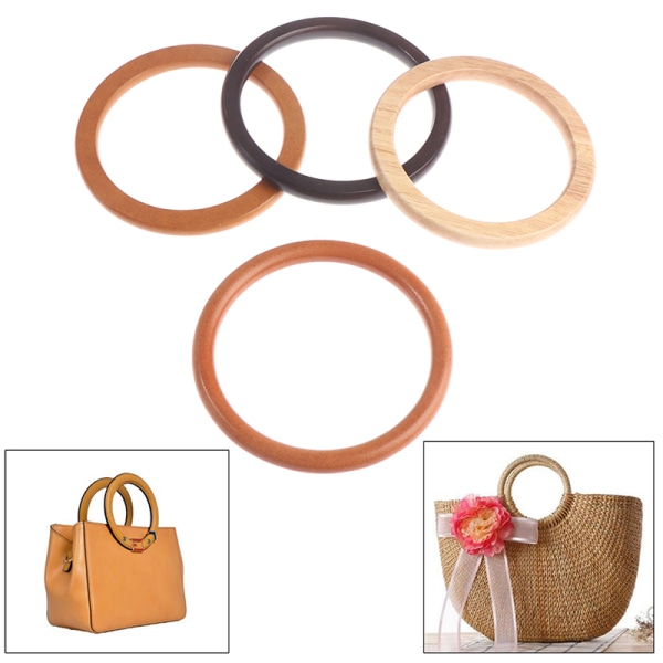 Puinen laukkukahva käsintehdylle käsilaukulle Totes Diy Bag Accesso Brown Flat