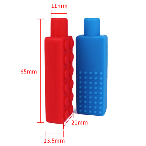 1 kpl pureskeltava lyijykynän topper Bite silikoni ja cap Sensorinen Red 2