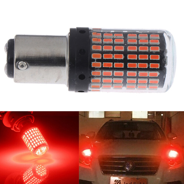 2Pc 1157 LED Röd Canbus 3014 144-SMD Bil Blinkers Bromsljus Red 2Pcs