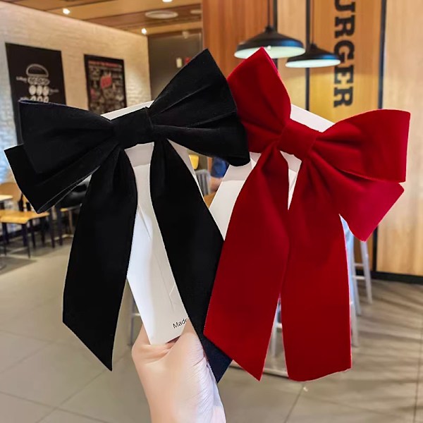 Elegantti Sametti Jousi Hiuspinni Nauha Jousi Poninhäntä Barrette H A4