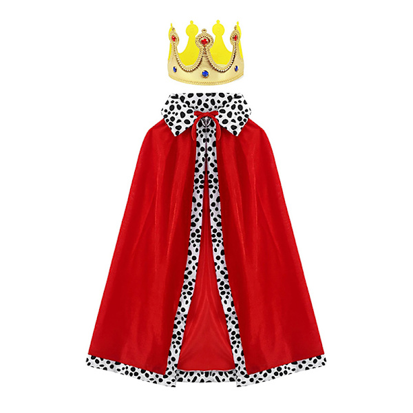 Barn Kung Kejsare Halloween Kostym Röd Mantelkung Prins Robe A2