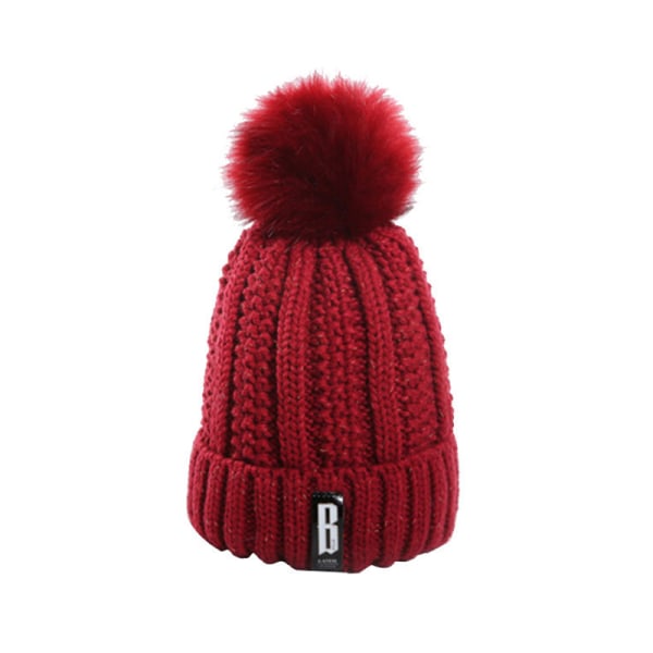 Vinterstrikket tørklædehuesæt Tykke varme Skullies Beanies Hatte F B8 one size