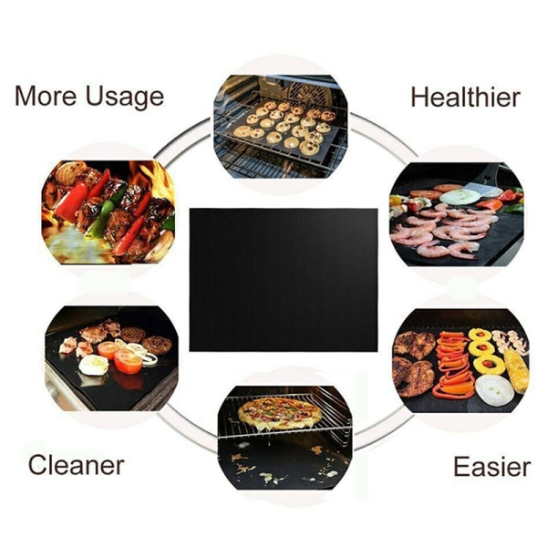 Återanvändbara non-stick BBQ Grill Mat Grill Bakning Liners Teflon 5Pcs 40*60CM