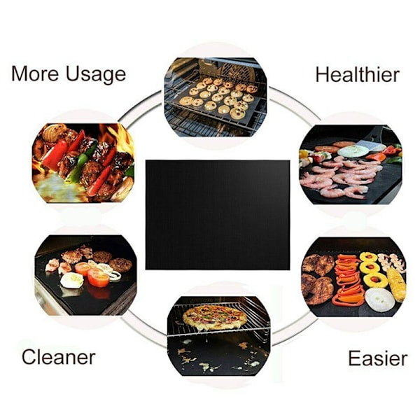 Genanvendelige Non-stick BBQ Grillmåtte Barbecue Bagning Liners Teflon 1PC 30*40CM