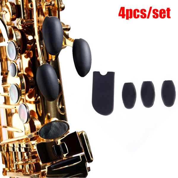 1Sett Saksofon Fingerstøtte Saksofon Tommelstøttepute Silikon Black one size
