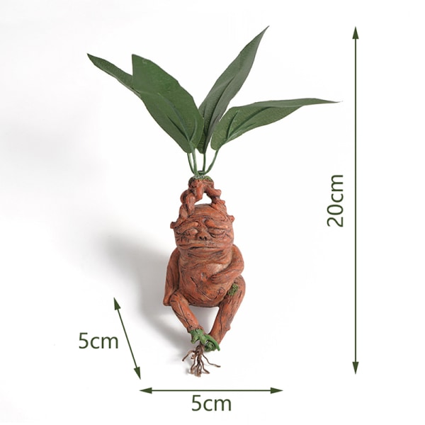 Mandrake Grass Resin Staty Landskap Ornament Art Figurine Cra Brown 1pc