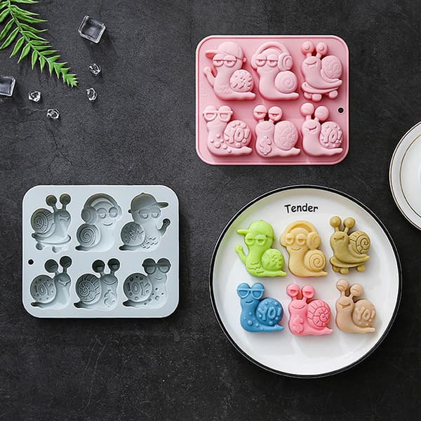 Chokoladeform Snegl Silikoneform Til Kage Gummy Jello Isbit Blue