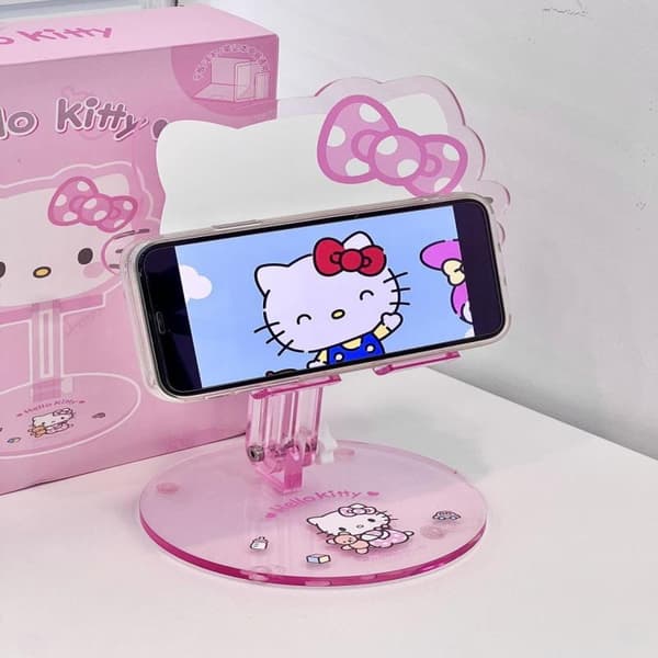 1 stk Hello Kitty Sammenleggbart Skrivebordsstativ i Akryl Teleskopisk P One size