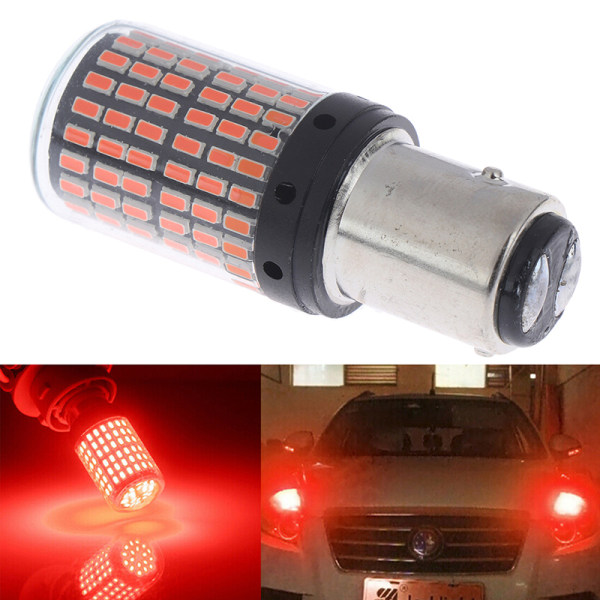 2Pc 1157 LED Röd Canbus 3014 144-SMD Bil Blinkers Bromsljus Red 2Pcs