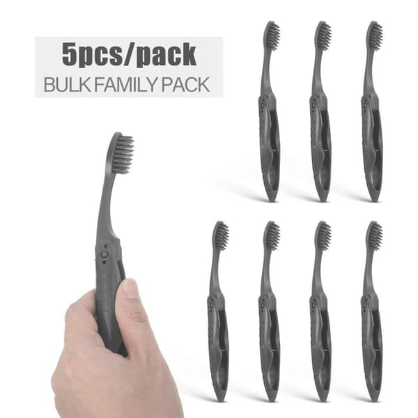5 stk/pakke bærbare foldbare tandbørster med bløde børster til 5pcs
