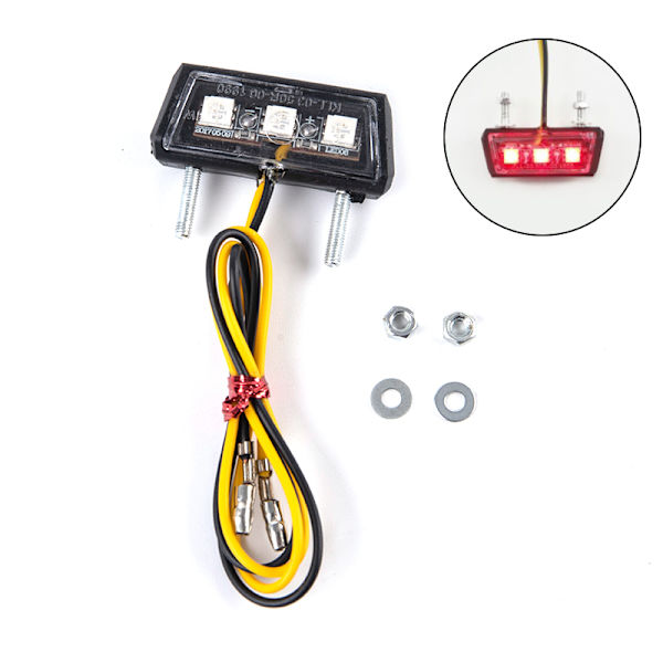 12V moottoripyörän rekisterikilpi LED-valo vedenpitävä moottoripyörä Li Red onesize