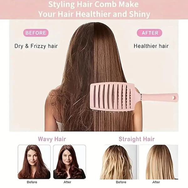 Krøllet hår styling kam til alle hårtyper reducerer hårtab & B 1pcs