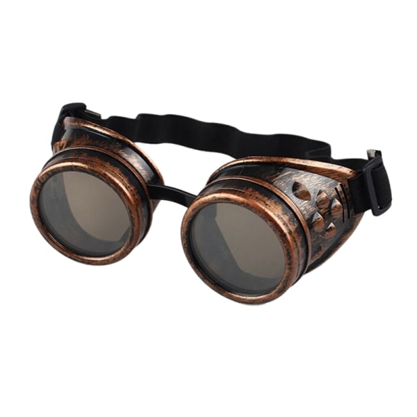 Vintage viktorianske Steampunk Goggles Briller Sveising Gothic Cosp Red Bronze One Size