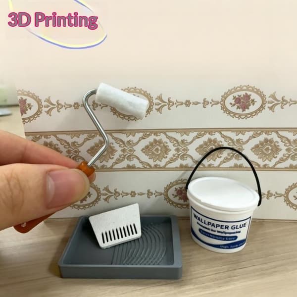 1 sæt dukkehus miniature hus scene svamperulle malerpensel one size